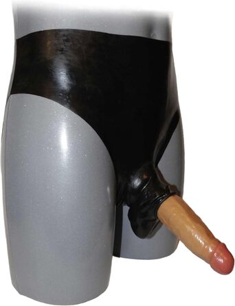 Латексний шланг з фронтальним отвором та мошонкою, розмір XL