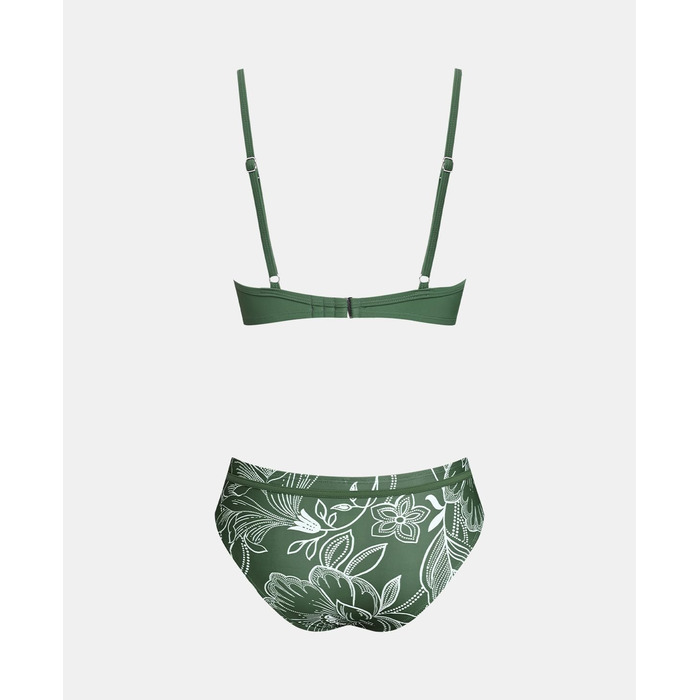 CUPSHE Бкіні Сет Пуш Ап Кросовер, Двочастинний Купальник (XL, Темно-зелений)