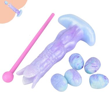 Анальний дилда з силікону Axcroo з 5 кульками, яйцем, для анального секса, мастурбації, для жінок та чоловіків