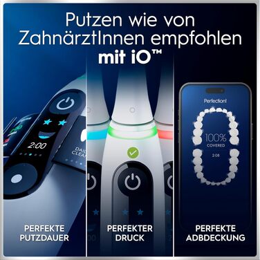Електрична зубна щітка Oral-B iO Series 6 білого кольору, 5 режимів чищення, з дорожнім кейсом та набором з 2 насадок