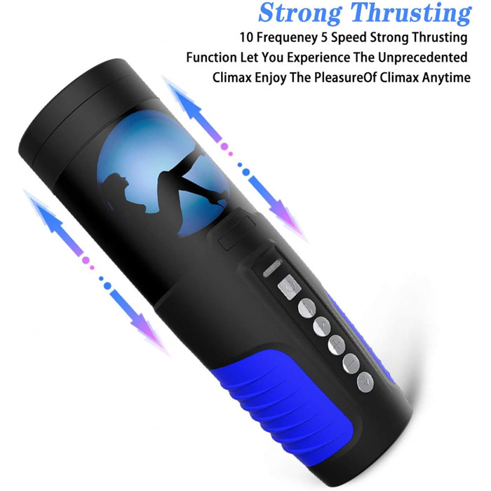 Електричний мастурбатор для чоловіків з телескопічною функцією та 4 швидкостями, 3D силіконова вагіна