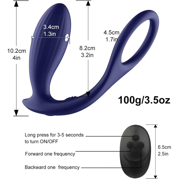 Анальні вібратори PQKuss для пар: стимулятор простати з 3 режимами шоку та 10 вібрацій, електричний анальний плагін та кільце для пеніса, силікон