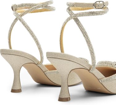 Жіночі туфлі з низьким каблуком Kitten Heels DREAM PAIRS з декором у вигляді банта зі стразами, золотисті, розмір 40 EU
