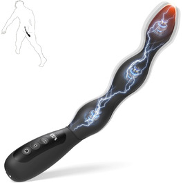 Анальні вібратори для чоловіків з електрошоком та стимуляцією простати, 10 режимів вібрації, 3 режими нагріву. Анальний плагін для чоловіків та жінок. Іграшки для дорослих, анальні плагіни для пар.
