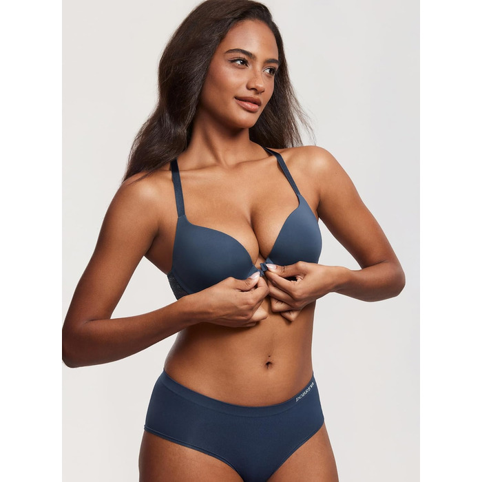 DOBREVA: жіночий бюстгальтер push-up з застібкою спереду, з кісточками, м'який, для топу, глибокий виріз, на зав'язках, з м'якою чашкою (70B, Sargasso)