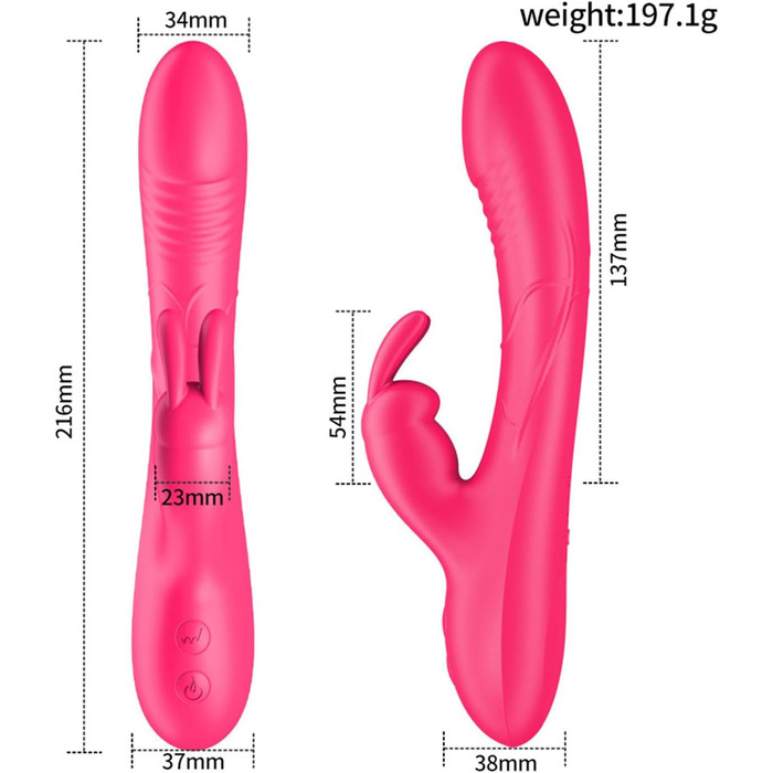 Вібратор G-Punkt для жінок, кролик, 10 режимів вібрації, рожевий