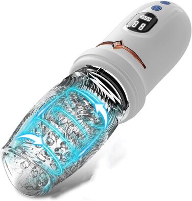 Електричний секс-іграшка для чоловіків: вакуумна помпа з 5 телескопічними, 5 ротаційними та 10 вібраційними режимами