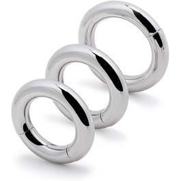 Сталевий кільцевий стимулятор для чоловіків з магнітними вагами, для уповільнення еякуляції (30+33+38mm)
