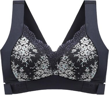Чорний бюстгальтер Necalisi без кісточок з застібкою на блискавку спереду, мереживний, з перехресними бретелями, квітковий, сексуальний, топ-кроп, бюстгальтер без кісточок, пуш-ап, екстремальний (50 / 115D)