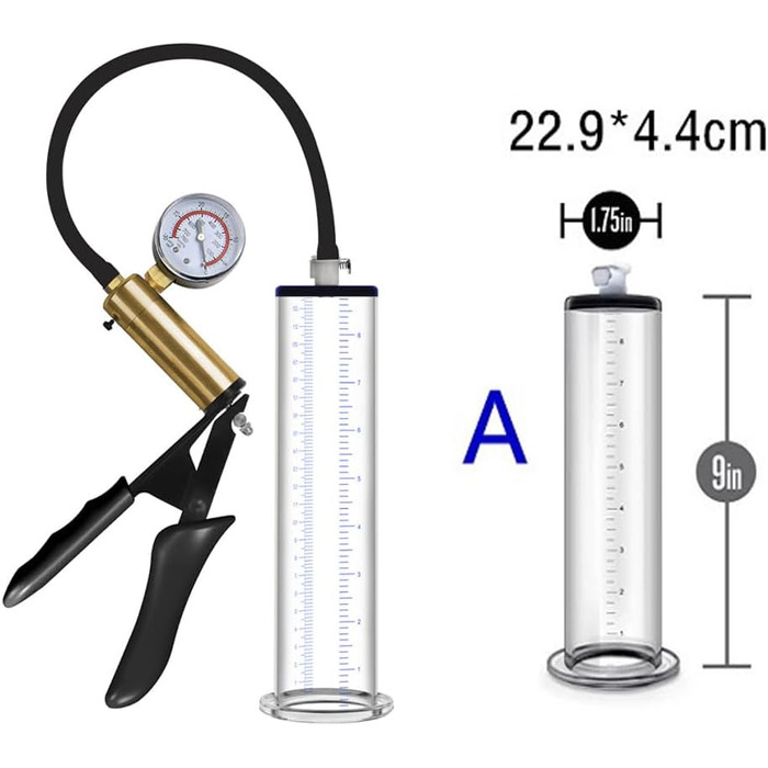 Насос для збільшення статевого члена Jpscor - преміум якість, з манометром та зручною ручкою, силіконовий, для чоловіків, SM-іграшка, вакуумний насос для ерекції