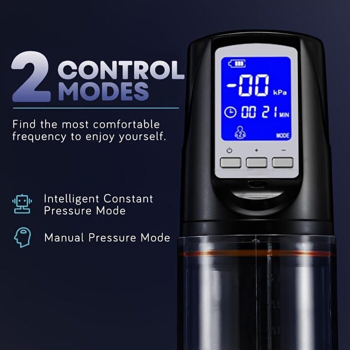 Насос для збільшення статевого члена для чоловіків: 2 режими, 4 рівні тиску, еротична іграшка для дорослих