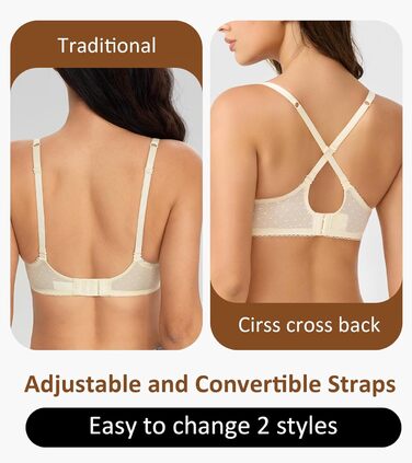 Дизайнерський бюстгальтер Lemorosy для дірндль з кісточками, пуш-ап, мереживо, балконетка, напівчашка, прозорий (75B, бежевий)