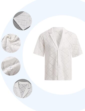 Чоловіча прозора сітчаста сорочка для фестивалю, рейву, клубу. Кінківір, свінґерклуб. (Білий, M)