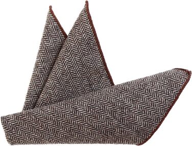 Чоловічий набір: метелик (12x6 см) та хустка в кишеню (23x23 см) DonDon, бавовна, коричнева клітинка, твід
