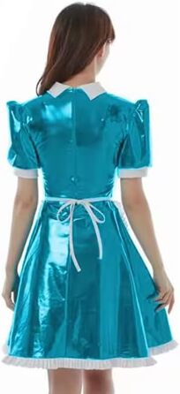 Сукня для перевдягання LIXIAAOOKWEDG для чоловіків, чорна, XL. Костюм горничної з лакованої шкіри, трансвестидська сукня