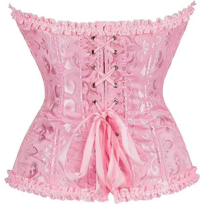 Корсет-топ Daen Korsett з шнурівкою для живота, великі розміри (6XL), рожевий