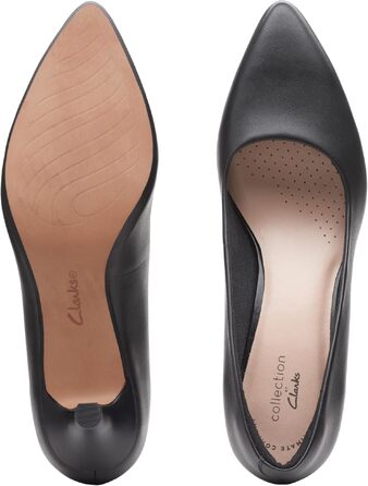 Жіночі туфлі-човники Clarks Linvale Jerica, натуральна чорна шкіра, розмір 42.5 EU (широка колодка)