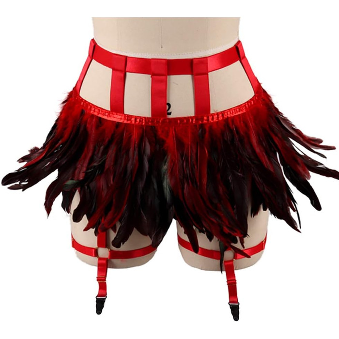 Жіночі мереживні набедрені стрічки, набедрені стрічки, ремінь у стилі панк-готи, ремінь-підтяжки, регульовані, з вирізом, для клубу, вечірки, танців, фестивалів (білий) (червоний)