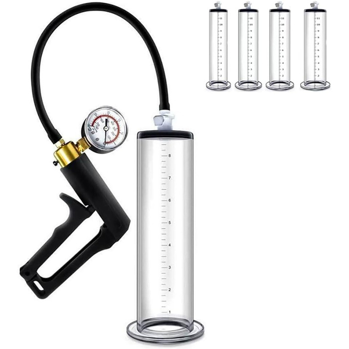 Вакуумний екстендер для збільшення пеніса Guspiun з манометром, для тренувань та SM, 12*2.5IN