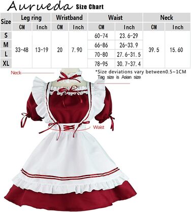 Костюм французької служниці Аніме: Комплект для косплею, костюм на честь Геловіну (Бургунді, M)