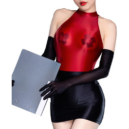 Костюм Секретарки: Комплект нижньої білизни з мережива, боді, спідниця, для косплею, святкування Хелловіну та рейв-вечірок, червоно-білий, розмір M