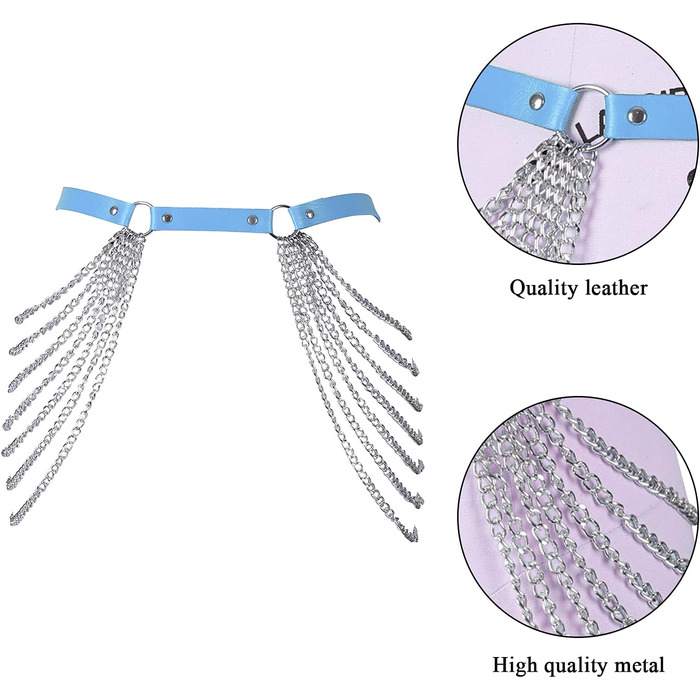 Жіночий корсет-тягач з шкіри BANSSGOTH, пояс-ремiнь, стринги, панковський стиль, для фестивалів та рейвів, великі розміри, блакитний