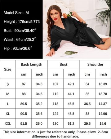 Кимоно жіноче коротке з мереживом Ovasy Satin Bademante, чорний, розмір L