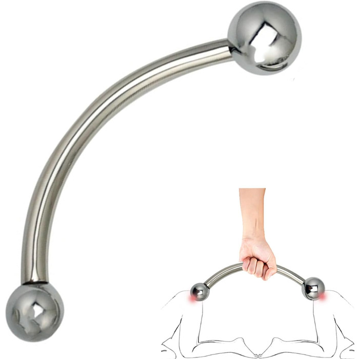 Анальний дildo з металу Doppelkopf з двома кульками, стимулятор G-точки, нержавіюча сталь