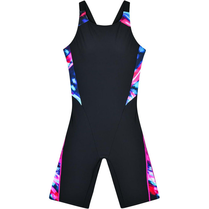 Жіночий спортивний купальник Veranobreeze Racerback (46, чорний/червоний/синій) для плавання