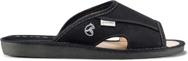 Чоловічі шкіряні домашні капці ESTRO Slipper — легкі пантолети для дому, чорні, розмір 43 EU