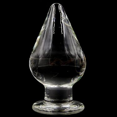 Анальний плаг Kugel з скла XXL з присоском, 7.5 см, кришталево чистий, для жінок та чоловіків