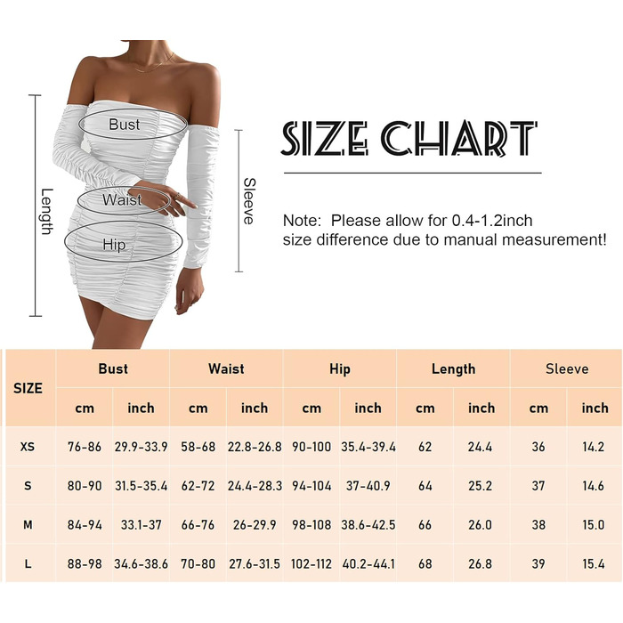 Сукня жіноча вечірня з V-подібним вирізом та оголеними плечима, коротка, елегантна, для вечірки/коктейлю, розмір XS-L (L, Білий 01)