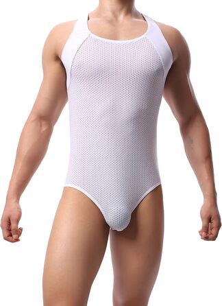 Боді для чоловіків YUFEIDA: спортивний костюм, боді, лосини, білизна, дихаючий матеріал, модель M (білий)