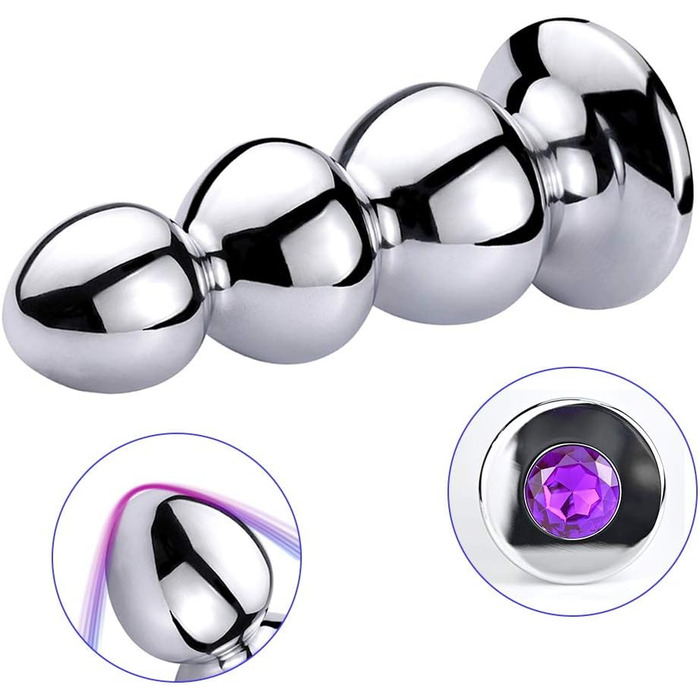 Анальний плагін з нержавіючої сталі з кулями - іграшка для дорослих, SM для жінок, пар, чоловіків