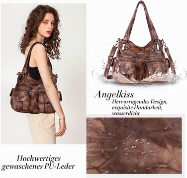 Жіноча сумка-шопер Angel Kiss через плече (Tote-Hobo-Crossbody), коричнева, модель 5739-1
