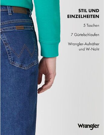 Чоловічі джинси Wrangler Regular Fit Regular - середня посадка, колір Darkstone (чорний), розмір W38 L30
