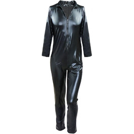 Чоловічий комбінезон iiniim з ефектом мокрого блиску, лакована шкіра, чорний
