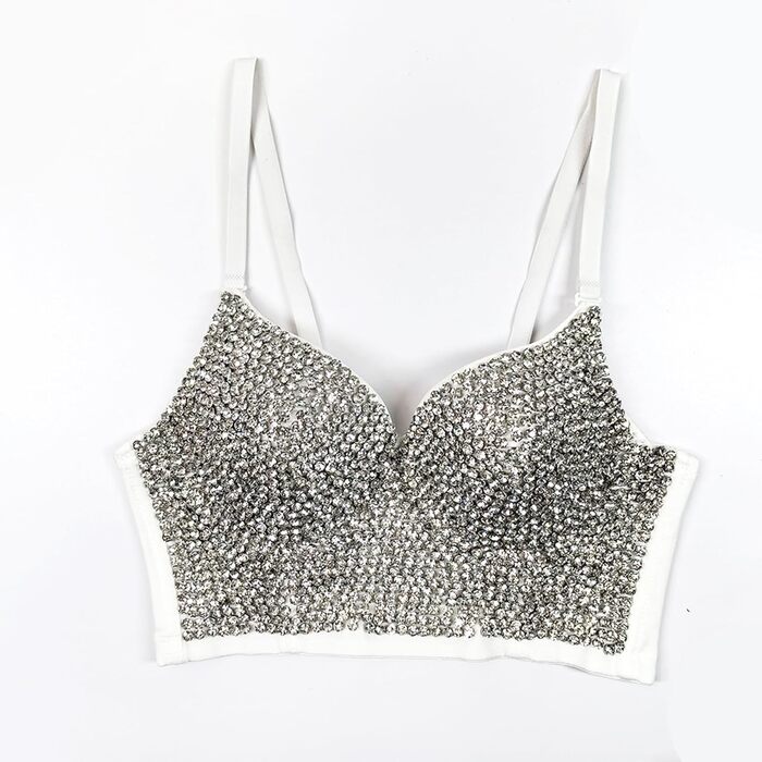 Жіночий корсет-бюстгальтер Woboren, топ на тонких бретелях, кроп-топ, корсаж, білий, розмір M