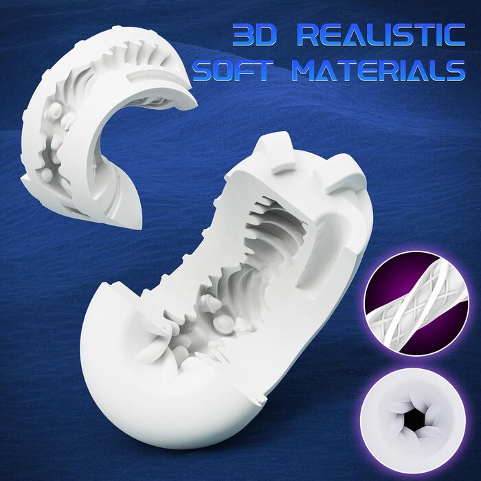 Секс-іграшка для чоловіків Eanatoys Masturbieren: 3 соски, 4 вібратори, реалістична вагіна, імітація оргазму, сірий колір