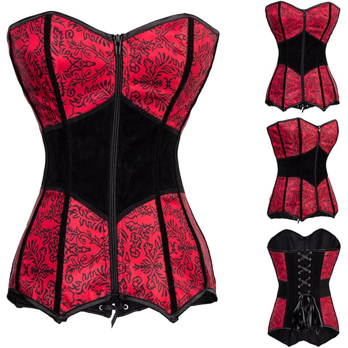 Корсет-топ KUOSE для жінок з повним бюстом, чорний/червоний, з бретелями