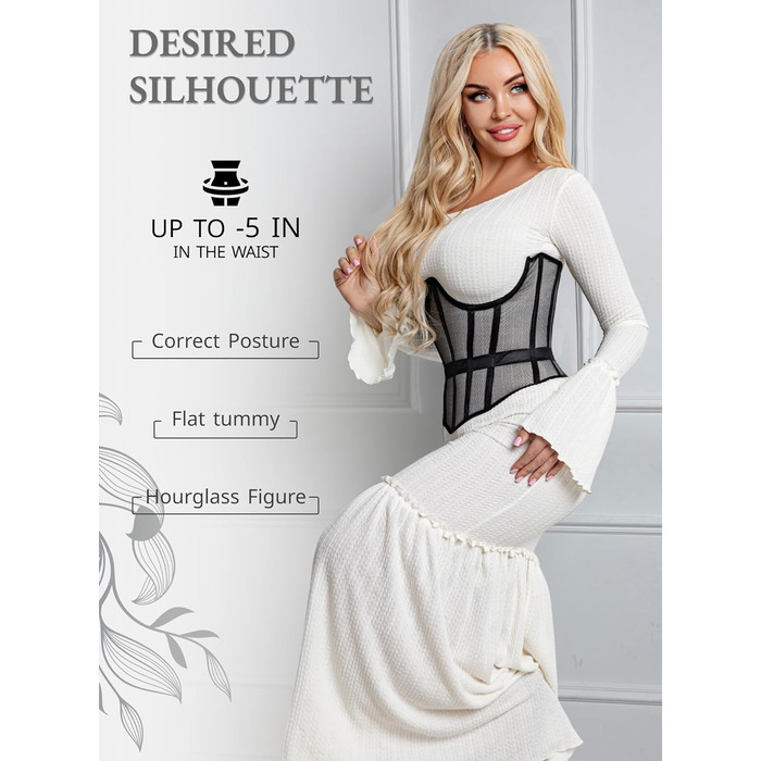 Корсет для фігури жіночий Meh-Korett, Body shaper, чорний, XS