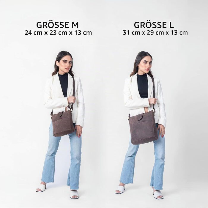 Жіноча сумка через плече LEABAGS з натуральної шкіри преміум-якості, велика сумка для роботи, навчання та повсякденного використання, темно-коричнева