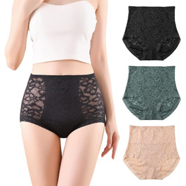 Шикарні жіночі труси-сліпи з високою талією, корсетний ефект, 3 шт. у наборі, BLKDOTS