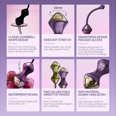 Електричний анальний вібратор Beckenbodentrainer для жінок з 5 рівнями шоку та 7 режимами вібрації. Стимулятор для вагіни та анусу, для пар. Колір: фіолетовий.