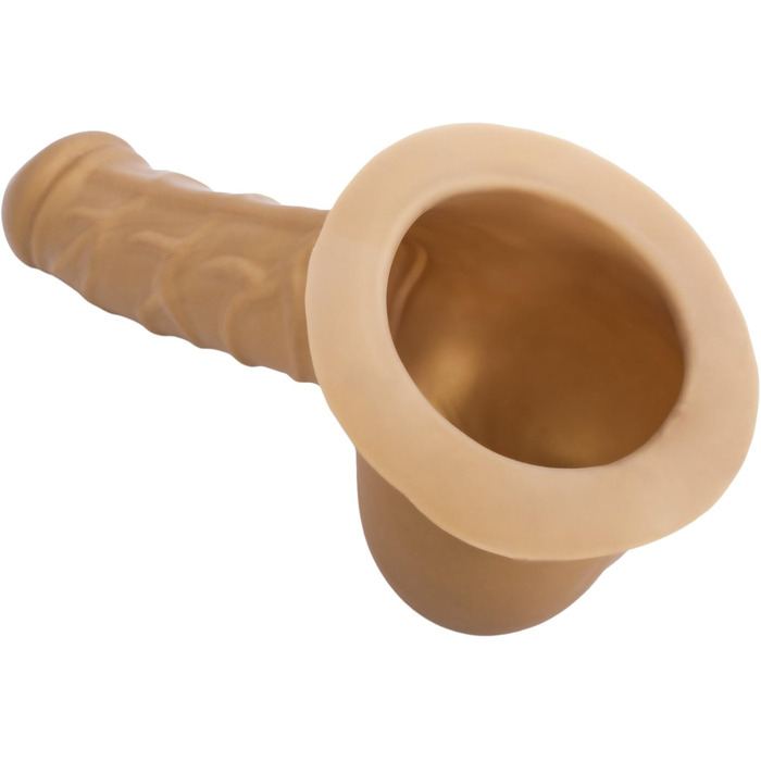 Латексний пеніс-чохол Carlos Schaftlänge 15см, золото, з основою для прикріплення до латексу - реалістичний пеніс-сleeve з великим мошонкою та виразною головкою. Зроблено в Німеччині.