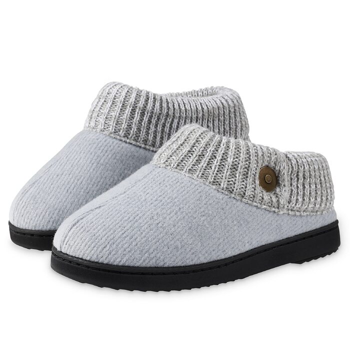 Жіночі домашні капці DUNLOP з підкладкою Sherpa Fleece та Memory Foam, протиковзкі тапочки світло-сірі, розмір 39 EU