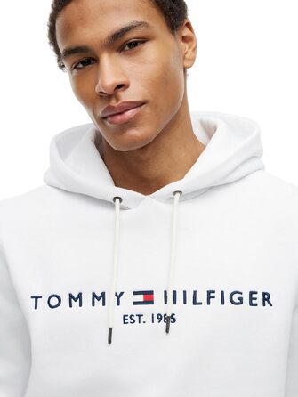 Чоловічий худі Tommy Hilfiger з капюшоном та логотипом, білий (розмір M)