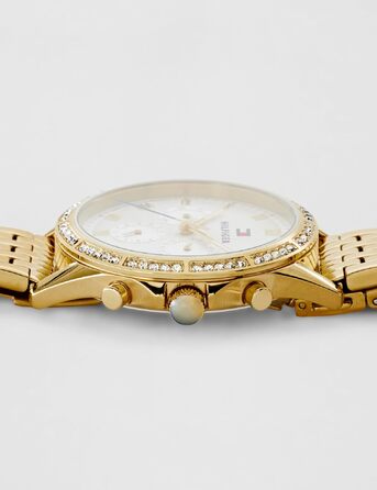 Жіночий кварцовий годинник Tommy Hilfiger з багатофункціональним циферблатом та сталевим браслетом, золотий