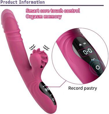 Вібратор для жінок з 9 функціями та підігрівом: Rabbit, стимуляція G-точки, фіолетовий