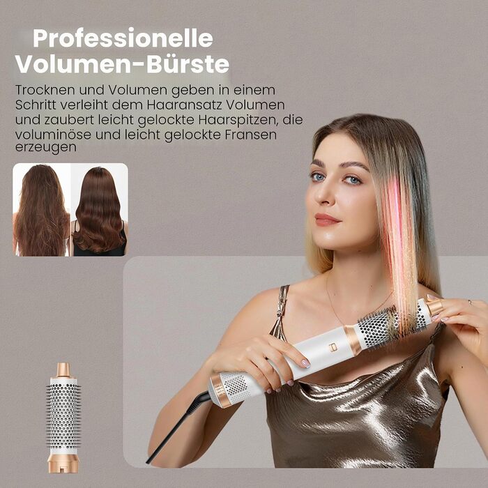Набір стайлер для волосся 5 в 1 Haarstyler 1000W: фен, круглі щітки, вирівнювач та керлер для всіх типів волосся (чорний)